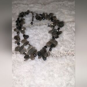 Elegant Gray Beaded Necklace